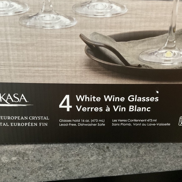 NEW Mikasa Aline White Wine Glasses Set of 4 - Picture 5 of 6